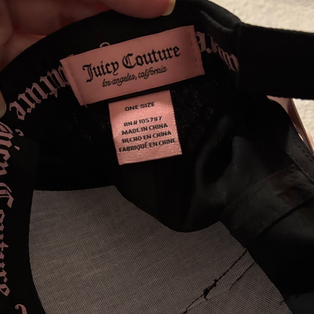 Juicy Couture Black SnapBack Cap with Rhinestone Logo BRAND NEW WITH TAGS - Picture 11 of 13